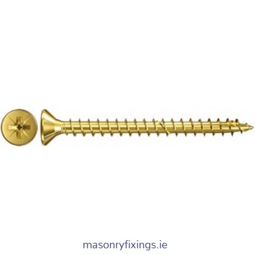 FPF-SZ 4.0mm x 25mm Fischer Screw Yellow Zinc Full Thread Pozi  BOX 300