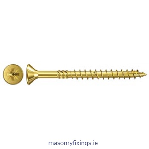 FPF-SZ 4.0mm x 45mm Fischer Screw Yellow Zinc Part Thread Pozi  BOX 300