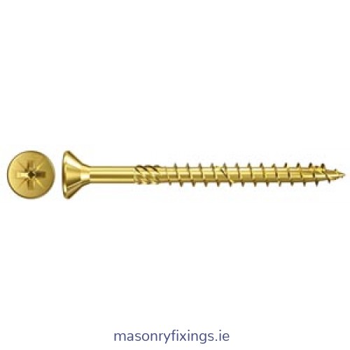 FPF-SZ 5.0mm x 110mm Fischer Screw Yellow Zinc Part Thread Pozi  BOX 100